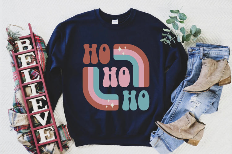 Vintage Ho Ho Ho Crew Neck Sweatshirt
