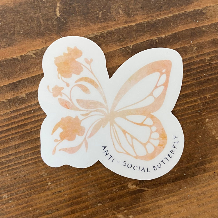 Anti-Social Butterfly Vinyl Sticker