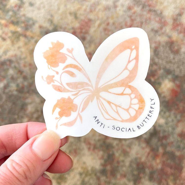 Anti-Social Butterfly Vinyl Sticker