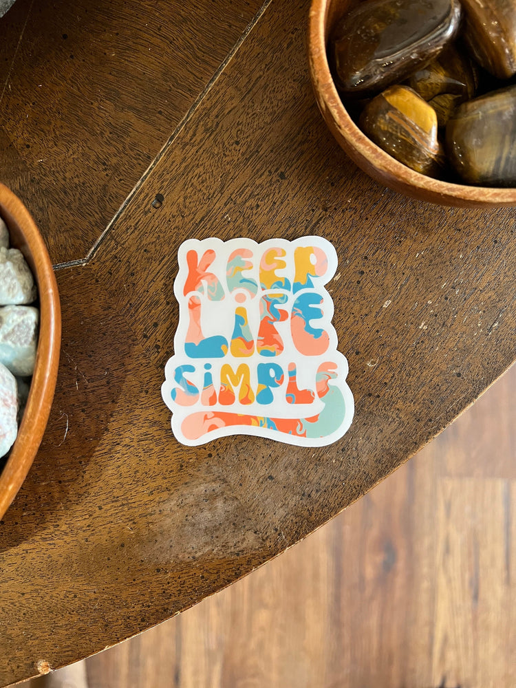 Keep Life Simple Retro Vinyl Sticker