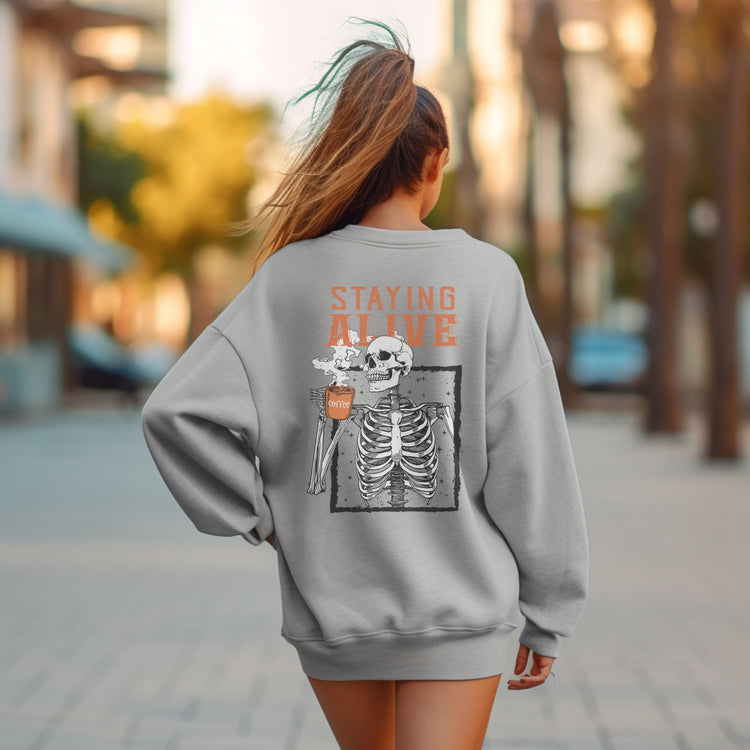 Staying Alive Skeleton Crew Neck Sweatshirt