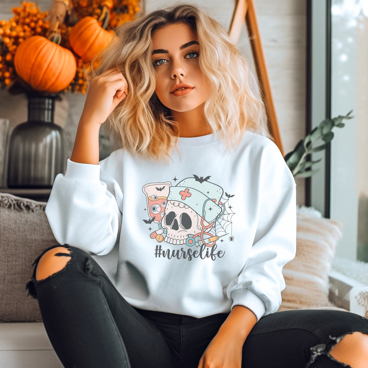 Nurse Life Halloween Crew Neck Sweatshirt