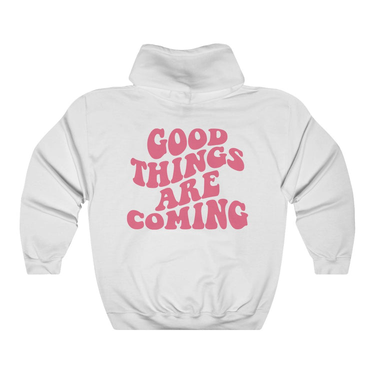 Good Things Are Coming Pink Text Oversized Hoodie