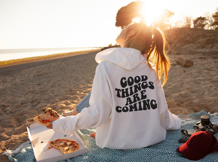 Good Things Are Coming Inspirational Oversized Hoodie
