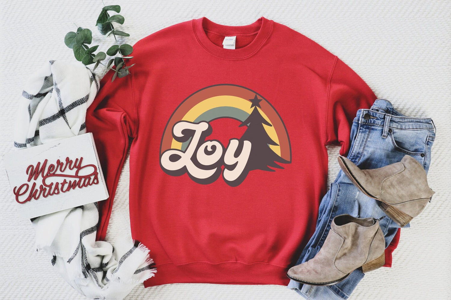 Joy Vintage Christmas Crew Neck Sweatshirt