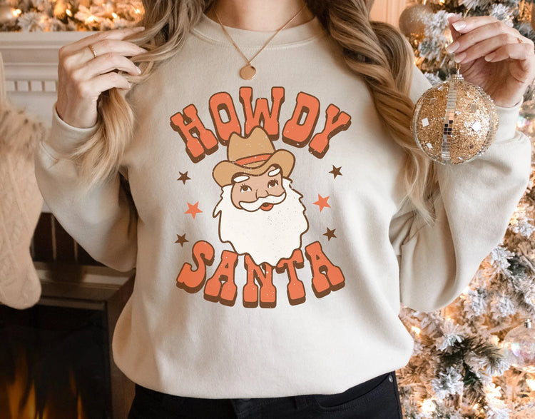 Howdy Santa Crew Neck Sweatshirt
