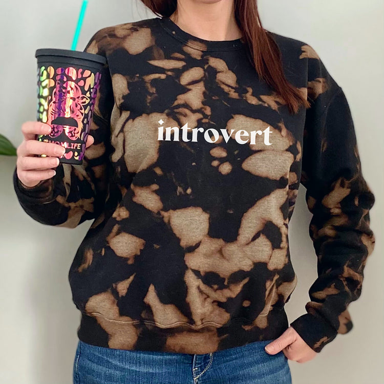 Introvert Reverse Tie Dye Crew Neck Sweatshirt