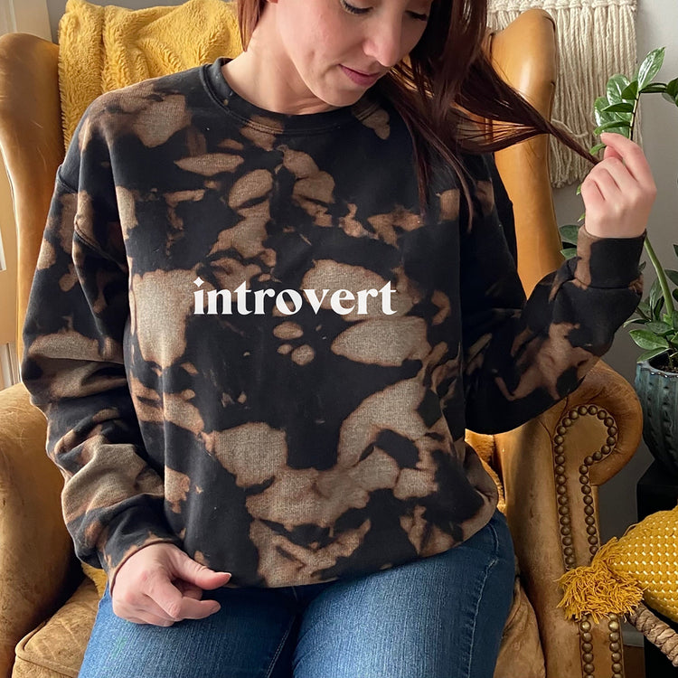 Introvert Reverse Tie Dye Crew Neck Sweatshirt