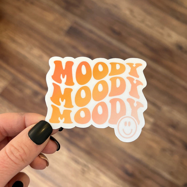 Moody Heart Smiley Face Sticker