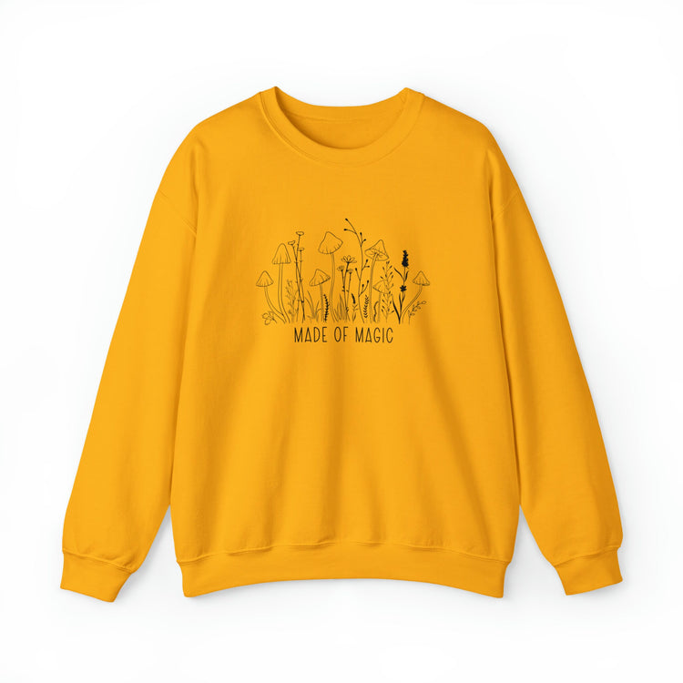 Made Of Magic Mushroom Crew Neck Sweatshirt, Hippie Shirt, Botanical Shirt, Mushroom Shirt, Plant Shirt, Nature, Vintage Plant Shirt