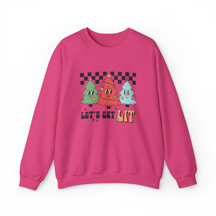 Let's Get Lit Funny Christmas Crew Neck Sweatshirt