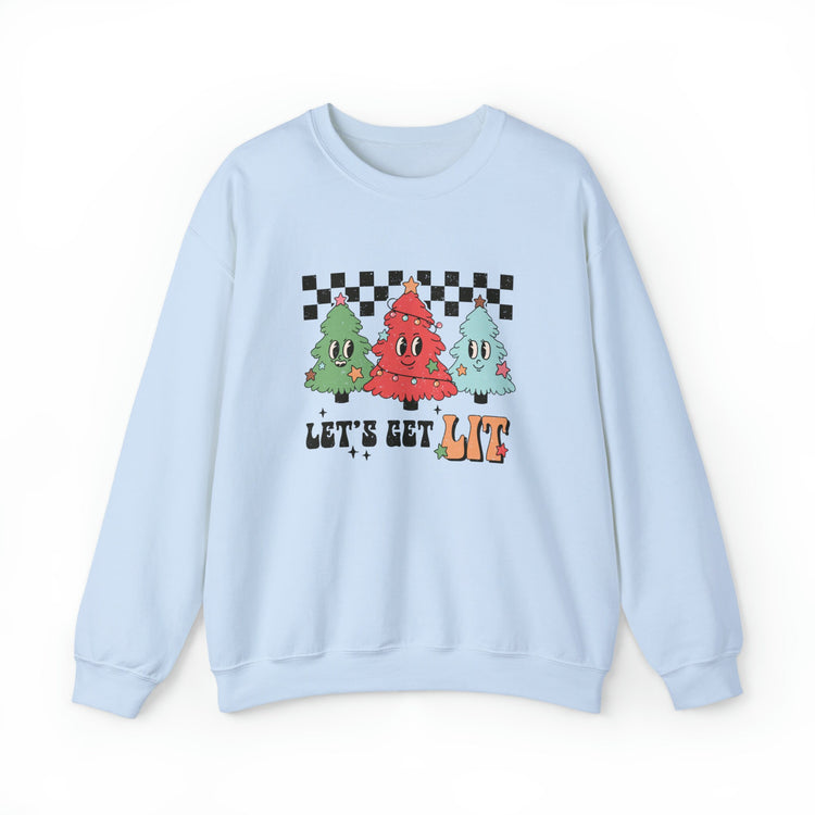 Let's Get Lit Funny Christmas Crew Neck Sweatshirt